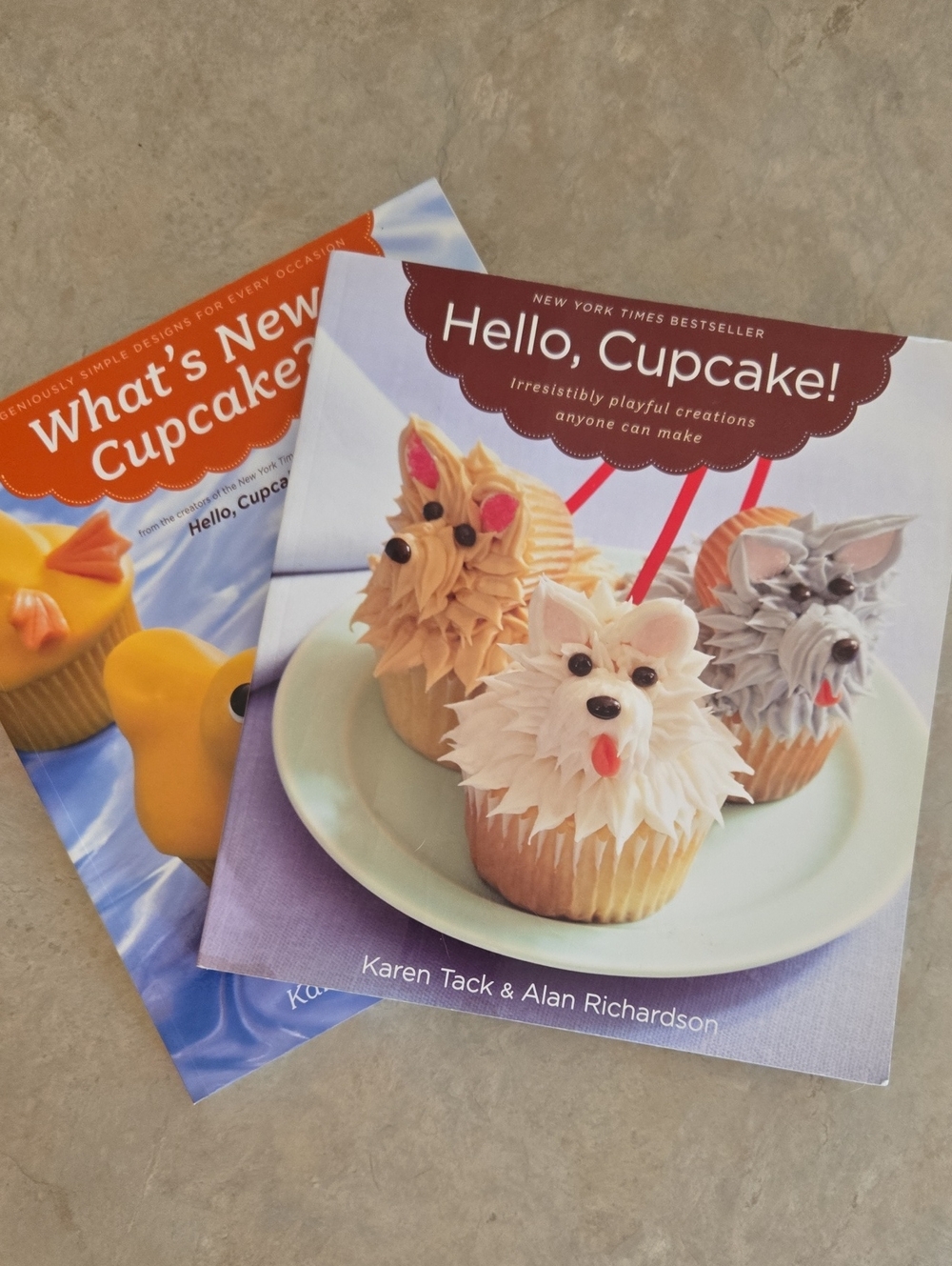 🧁 Pair of Fun Cupcake Cookbooks by Karen Tack & Alan Richardson 2008 & 2010 🧁